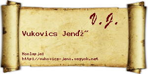 Vukovics Jenő névjegykártya
