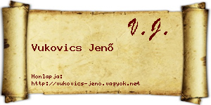 Vukovics Jenő névjegykártya