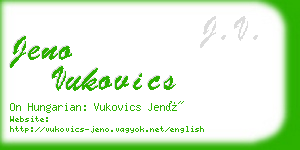 jeno vukovics business card